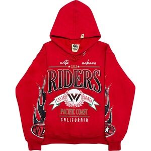 🔥 NWT Watson “Cali Riders” Rhinestone Flame Hoodie W/ Large Bracelet & Keychain